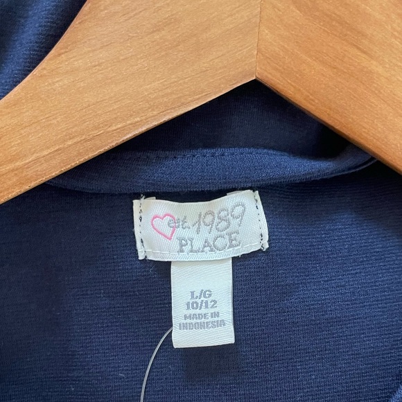 NWT! The Children’s Place little girl navy blue sleeveless dress Large (10/12) - Picture 4 of 5